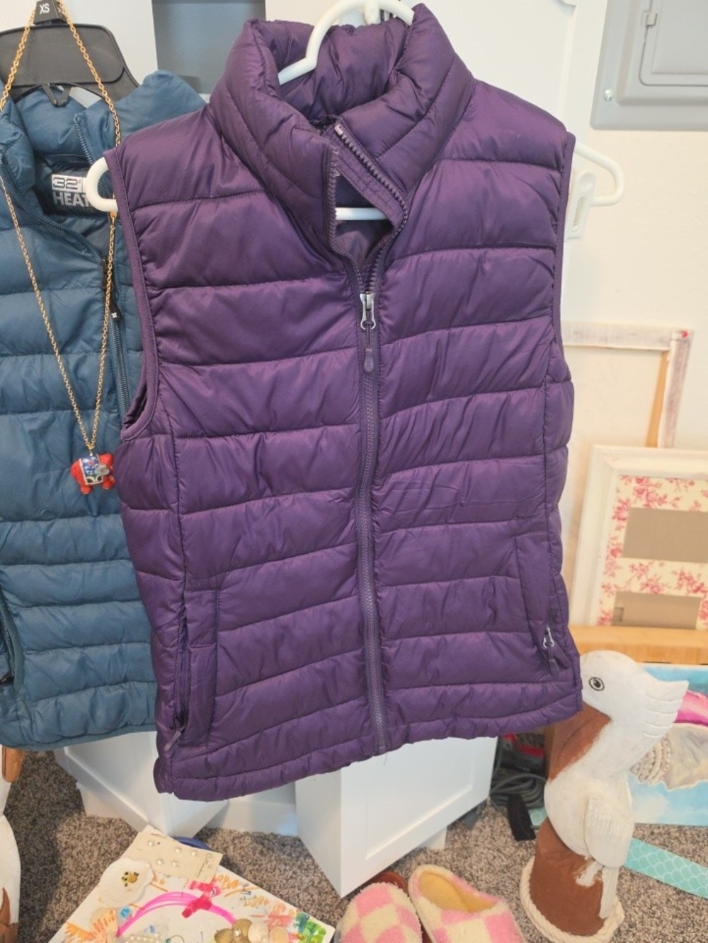 32 Degrees Purple Quilted Puffer Vest